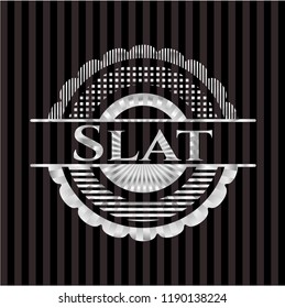 Slat silvery badge or emblem