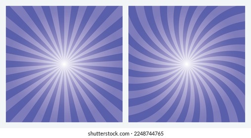 Slate Blue Purple Sunburst Muster Hintergrund. Radial und Spiral Summer Banner Hintergrundset. Retro-Stil Hintergrund im Pop-Art-Stil.