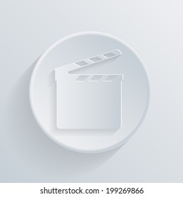 Slate Board, circle white paper icon with a long shadow.
