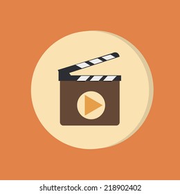 Slate Board sign. symbol of cinema.