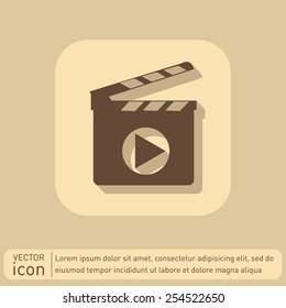 Slate Board sign. symbol of cinema.