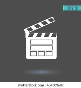 Slate board vector icon. Graphic symbol for web design, logo. White glyph on a gray background. Isolated sign.