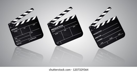 Slate of director film Collection. Illustration Vector EPS10.