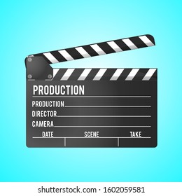 Slate of director film isolated on blue background. Option 2. Vector illustration EPS 10.