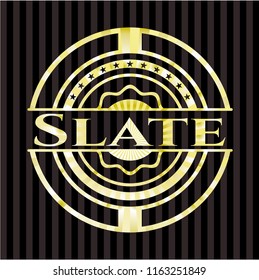 Slate golden emblem or badge
