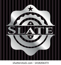 Slate silver badge or emblem. Vector Illustration. Mosaic.