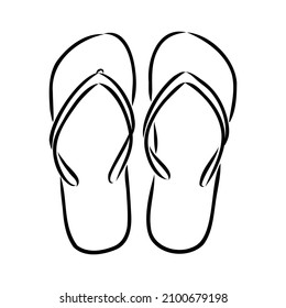 slates flip flops shoes accessories vector illustration hand-drawn doodle sketch separately on a white background sea ocean travel vacation holidays abstraction stylization summer