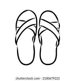 slates flops zapatos accesorios ilustración vectorial doodle dibujado a mano por separado en un fondo blanco mar mar viajes vacaciones vacaciones vacaciones vacaciones abstracción estilo verano