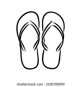 slates flip flops shoes accessories vector illustration hand-drawn doodle sketch separately on a white background sea ocean travel vacation holidays abstraction stylization summer