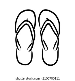 slates flip flops shoes accessories vector illustration hand-drawn doodle sketch separately on a white background sea ocean travel vacation holidays abstraction stylization summer