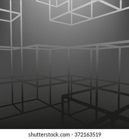 Slatted frame made of dice in prospects. The background of the screen objects. 