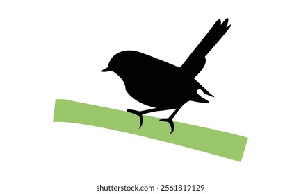 Slaty Flycatcher Bird Silhouette Design  And Vector Illustration. 
