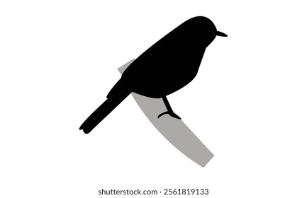 Slaty Flycatcher Bird Silhouette Design  And Vector Illustration. 
