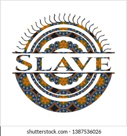 Slave arabic badge background. Arabesque decoration.