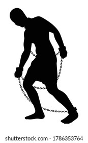 Slave Chain Silhouette Vector Stock Vector (Royalty Free) 1786353764 ...