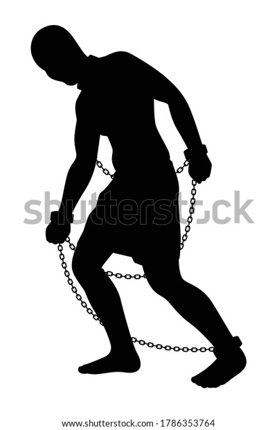 Slave Chain Silhouette Vector Stock Vector Royalty Free 1786353764