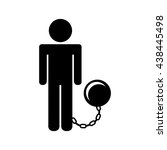slave with fetter  isolated icon design 