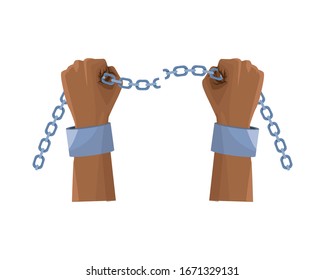 slave hand with chain icon vector illustration design