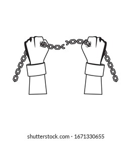 slave hand with chain icon vector illustration design