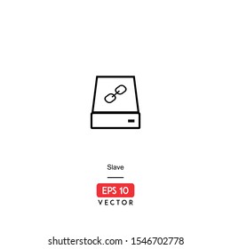 Slave Icon. Computer Hardware Isolated On White Background. With Line Style. Data Storage Icon. EPS10 - Vector