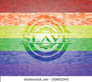 Slave lgbt colors emblem. Vector Illustration. Mosaic.