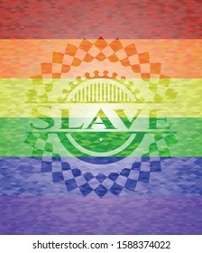 Slave lgbt colors emblem. Vector Illustration. Mosaic.