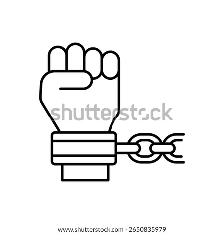 Slave Oppression Chains Line Icon