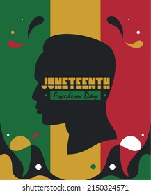 slave profile with juneteenth lettering card