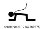 slave symbol, black isolated silhouette