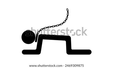slave symbol, black isolated silhouette