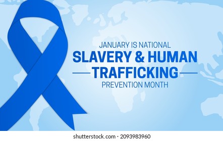 Slavery And Human Trafficking Prevention Month Background Illustration 