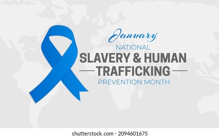 Slavery And Human Trafficking Prevention Month Background Illustration Banner