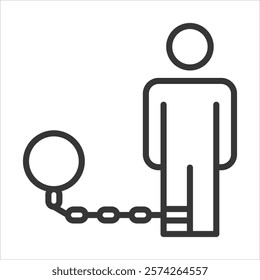 Slavery Icon Vector Illustration Outline