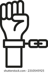 Slavery icon vector image. Suitable for mobile application web application and print media.