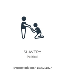 Vector de icono de esclavitud. Icono de moda de la esclavitud plana de la colección política aislado de fondo blanco. La ilustración vectorial se puede utilizar para diseño gráfico web y móvil, logotipo, eps10