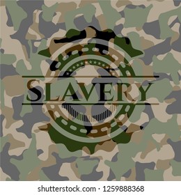 Slavery on camouflaged pattern