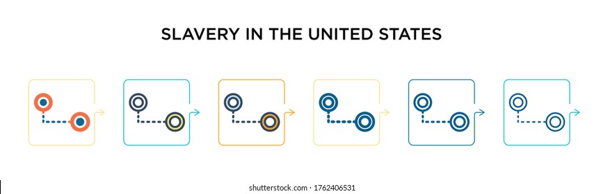 Slavery in the united states vector icon in 6 different modern styles. Black, two colored slavery in the united states icons designed in filled, outline, line and stroke style. Vector illustration