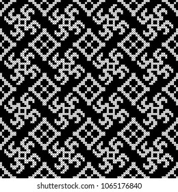 Slavic ethnic ornament. Vector illustration, seamless pattern. Ethnic seamless background. Slavic symbol of the sun. Ukrainian, Belarusian and Slavic ornament