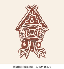 Slavic Folklore The Enchanted Hut of Baba Yaga The Witch's House on Chicken Legs Dark Fairytale Vector Clipart