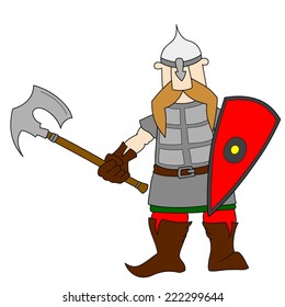 Slavic Knight Axe Cartoon World Warriors Stock Vector (Royalty Free ...