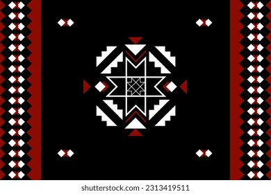 Slavic motif geometric ethnic seamless pattern. Native Russian, Polish, Hungarian, Serbian style. Design for clothing, carpet, fabric, wallpaper, home decor, textile, texture, throw pillows, wrapping.