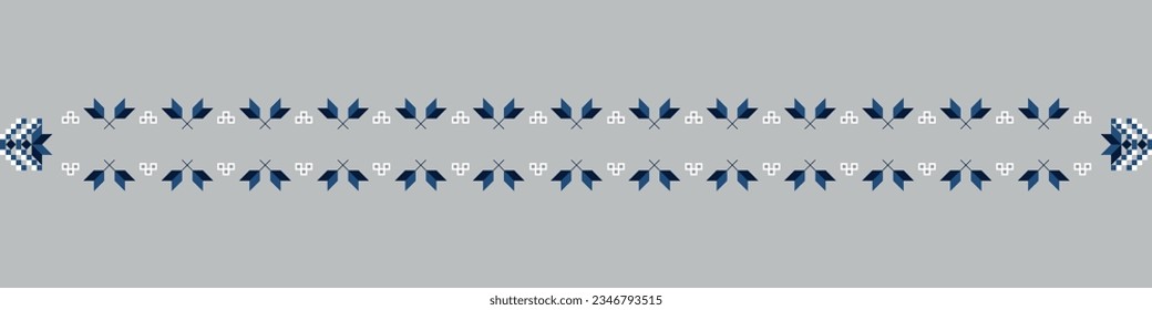 slavic pattern border like blue