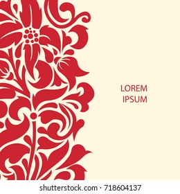 Slavic red  national ornament. Vector Illustration