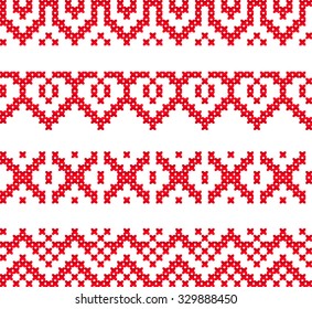 Slavic seamless pattern ornament cross stitch