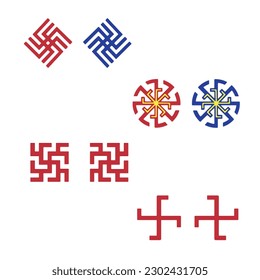 Slavic-Aryan signs and symbols. Vector icons and elements in EPS 10 format