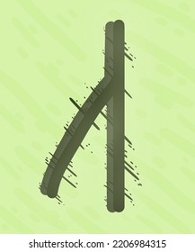 the Slavonian rune. Alatyr. Green on a green background