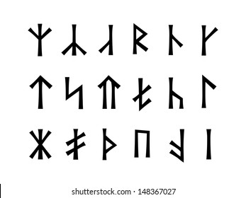 Slavonic Runes of Venethi. Pre-Christian Slavic script (hypothetical writing used before the IX century in Eastern Europe).