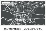 Slavonski Brod Croatia City Map in Black and White Color in Retro Style. Outline Map. Vector Illustration.