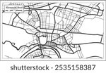 Slavonski Brod Croatia City Map in Black and White Color in Retro Style. Outline Map. Vector Illustration.