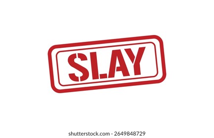 vetores de texto de carimbo vermelho slay, carimbo